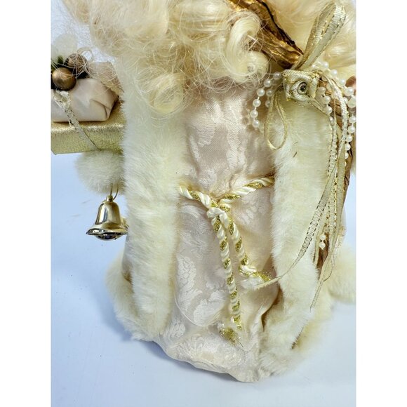 Tree Topper Christmas Santa Porcelain Face Figurine Statue Vintage | Lace Gold - Picture 12 of 15